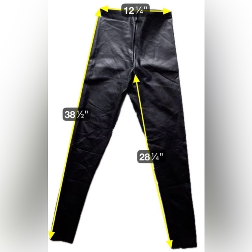 Joie Faux Leather Leggings Black Pull On Stretch Skinny Moto Edgy Biker Medium - Picture 6 of 11